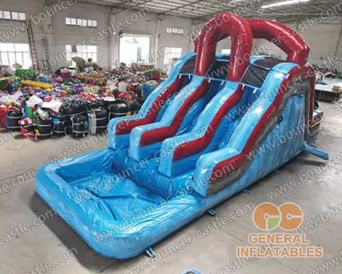 Water slide with sealed pool