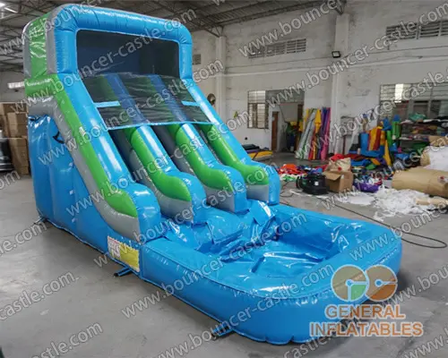 Water slide with sealed pool