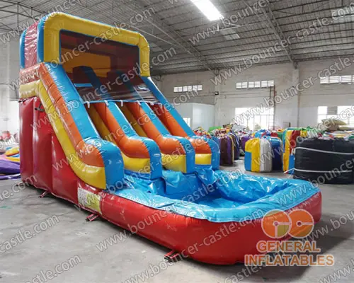 Water slide with sealed pool