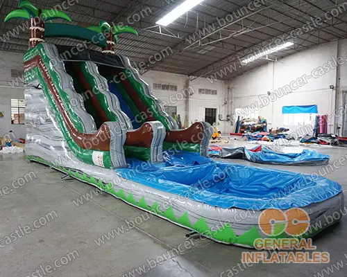 Water slide with sealed pool