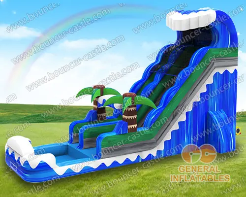 Water slide with sealed pool