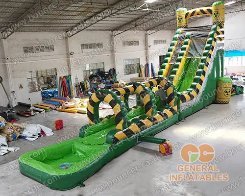 Toxic water slide n slip with pool