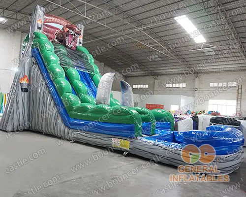 Water slide with sealed pool