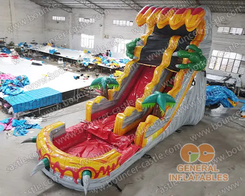 Water slide with sealed pool