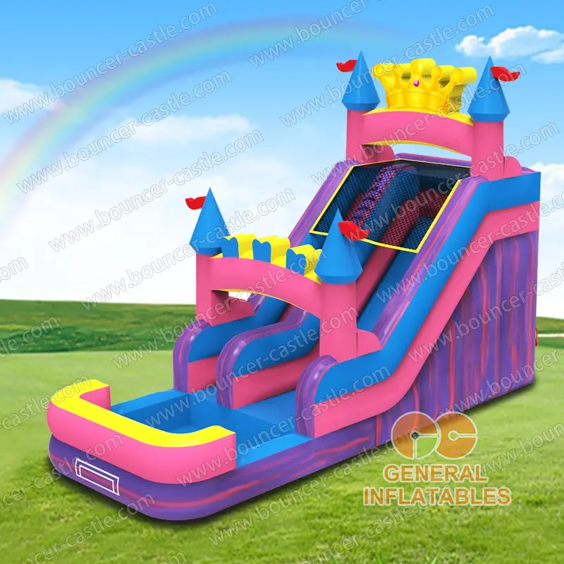 18FT Princess Crown backyard water slide