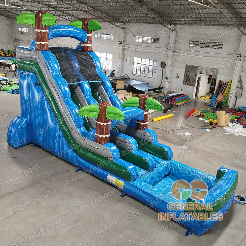 Water slide with sealed pool