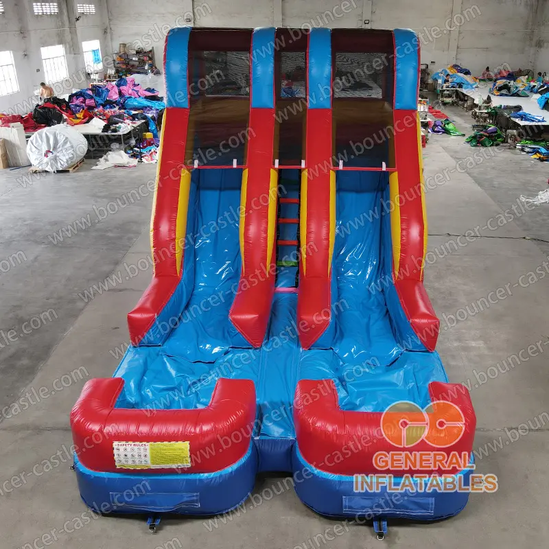 Primary color Dual lane water slide