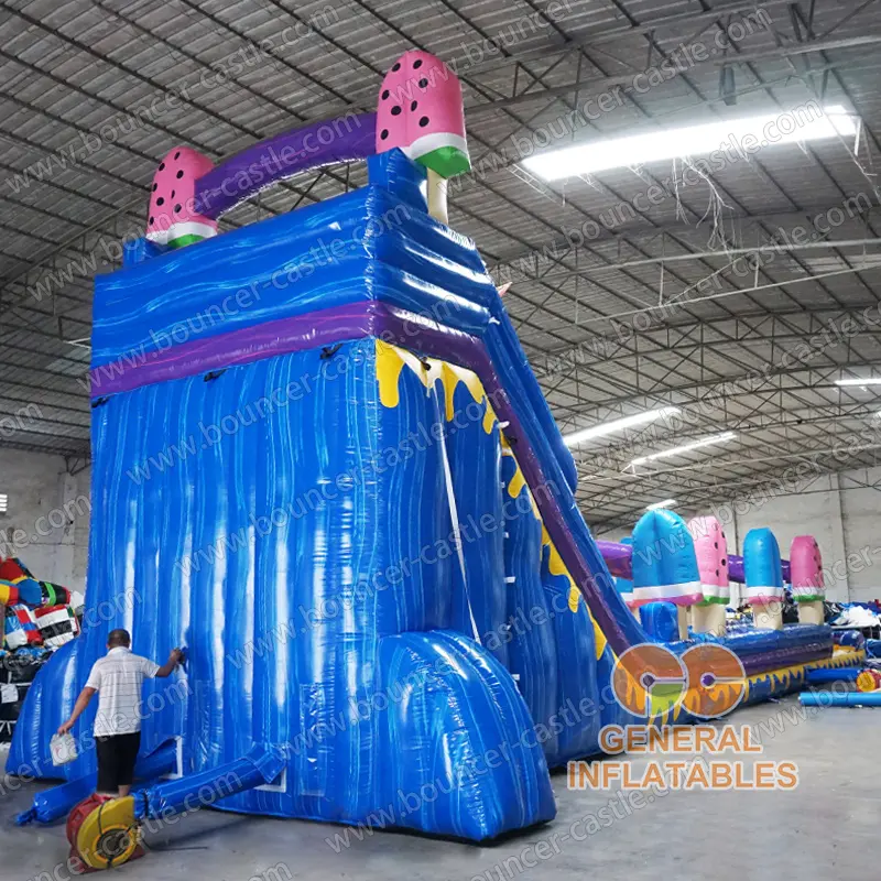 Ice cream water slide n slip dual lane