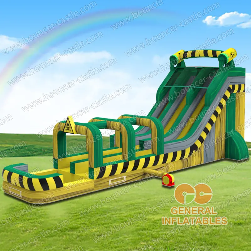 Toxic water slide n slip with pool