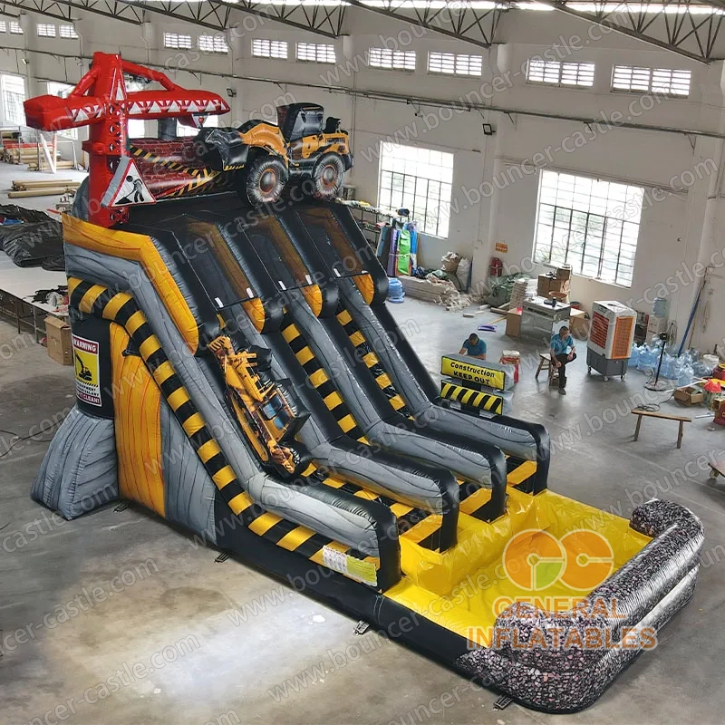 Construction Site Double Lane Water Slide