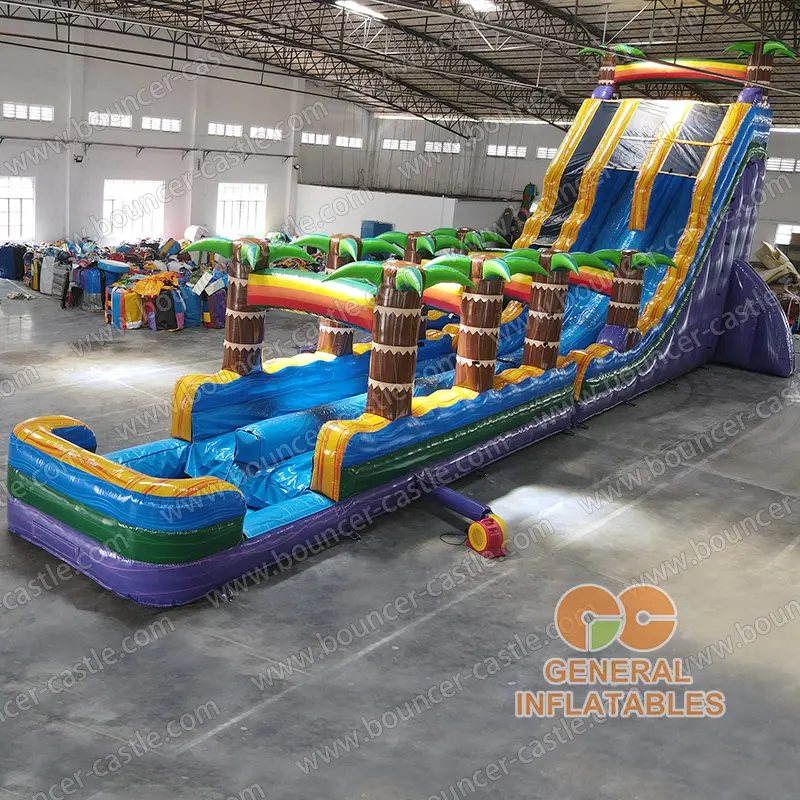 28ft jungle trees water slide n slip