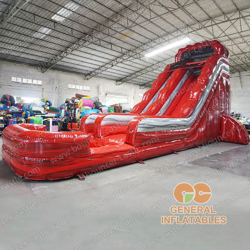 22ft red marble water slide