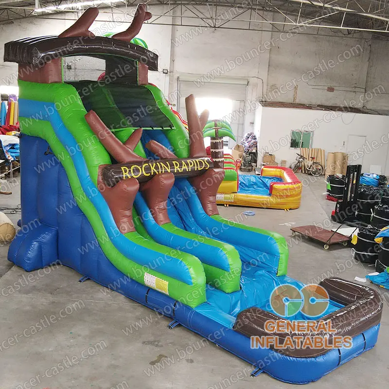 Water slide with sealed pool