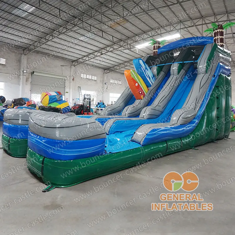 Surf water slide dual lanes