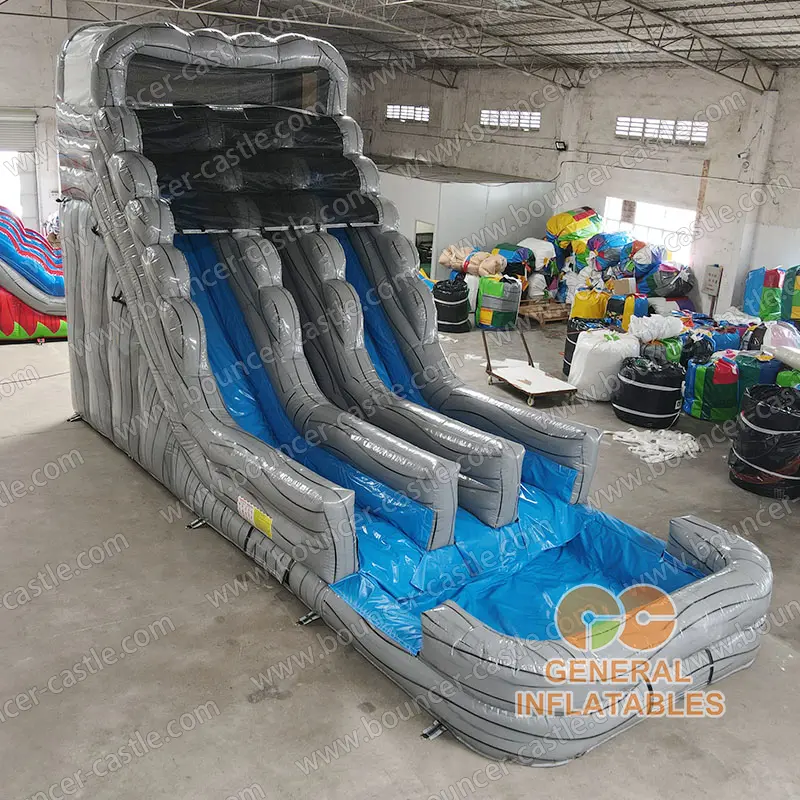 Water slide with sealed pool