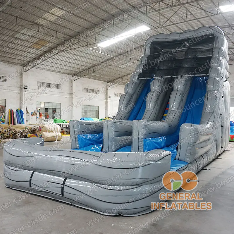 Grey marble dual lane water slides