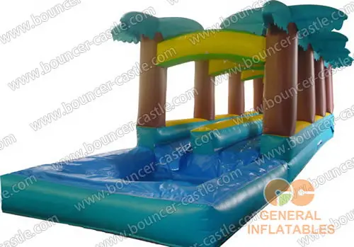 Water slide with sealed pool