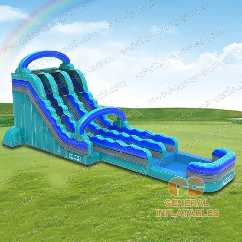 Water slide with sealed pool