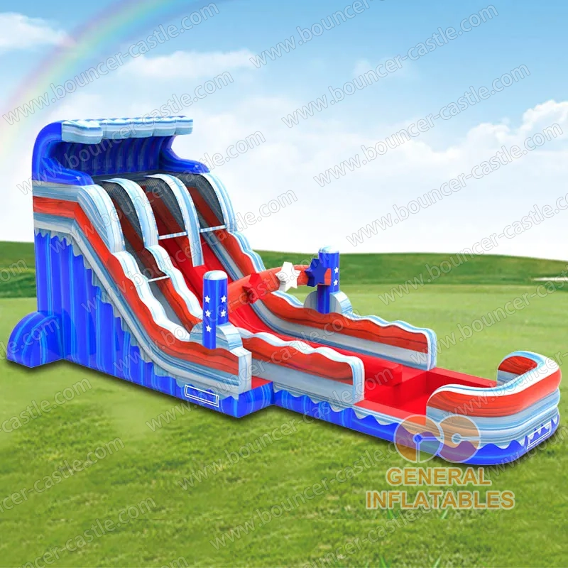 Water slide with sealed pool