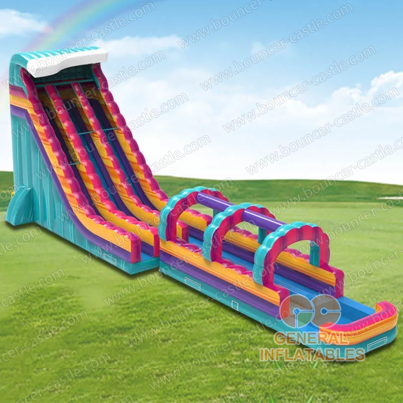 Water slide with sealed pool