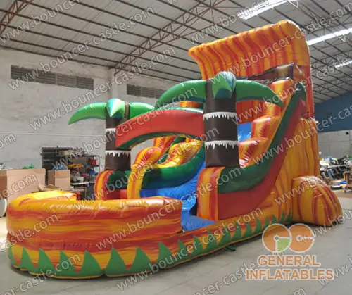 Water slide with sealed pool