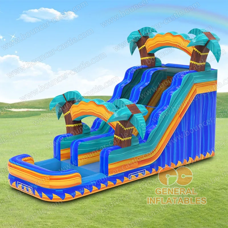 Water slide with sealed pool