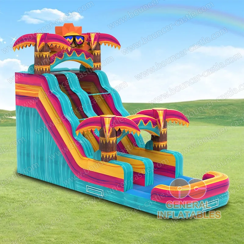 Water slide with sealed pool