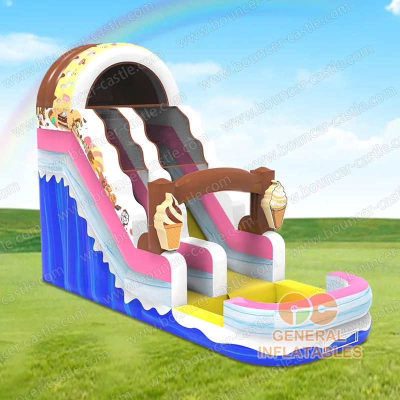 Water slide with sealed pool