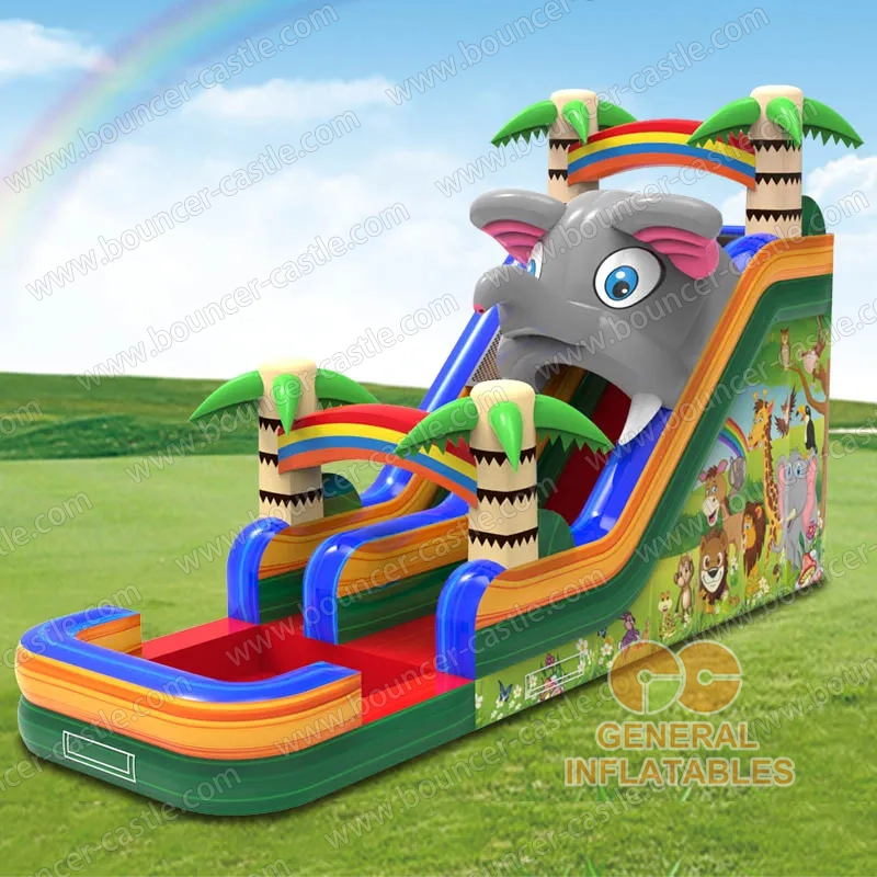 Jungle inflatable water slide