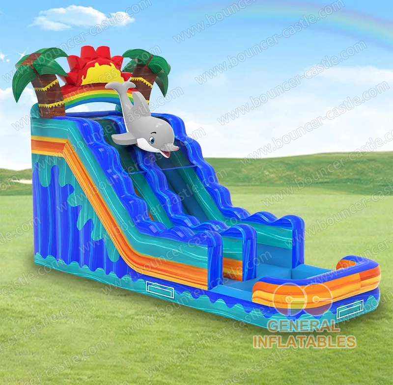 Water slide with sealed pool
