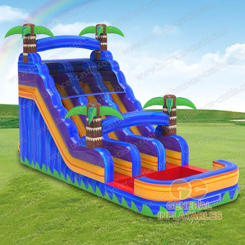 Water slide with sealed pool