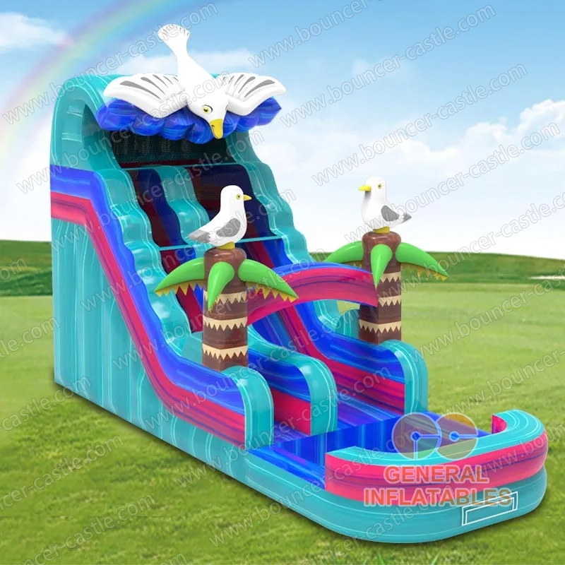 Water slide with sealed pool