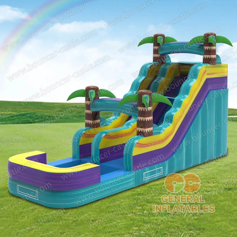 Water slide with sealed pool