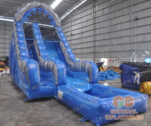 Water slide with sealed pool