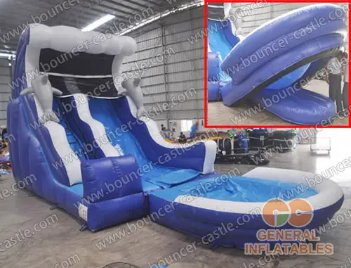 Water slide with sealed pool