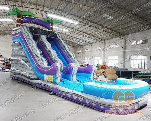 Water slide with sealed pool