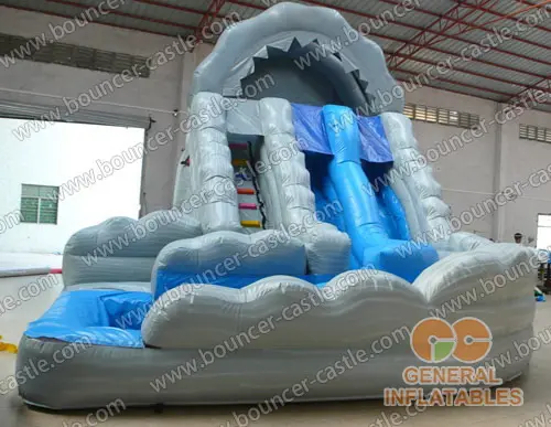 Water slide with sealed pool