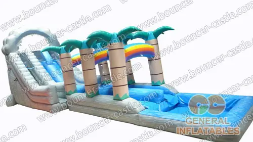 Water slide with sealed pool