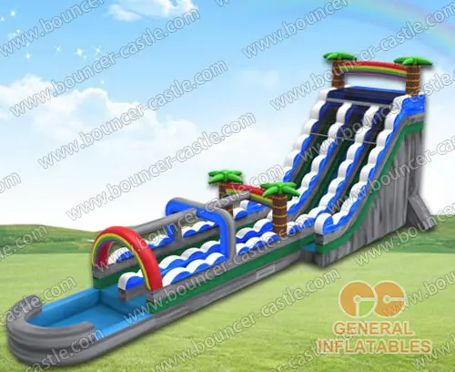 Water slide with sealed pool