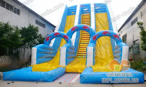 Water slide with sealed pool