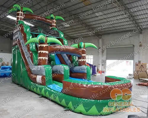 Water slide with sealed pool