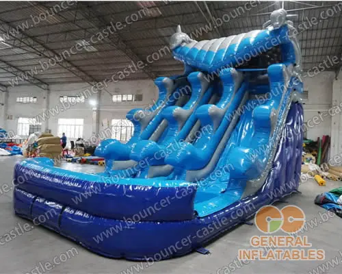 Water slide with sealed pool