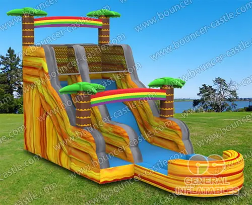 Water slide with sealed pool