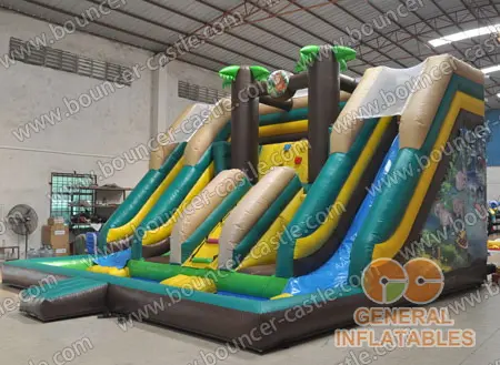 Water slide with sealed pool