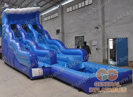 Water slide with sealed pool