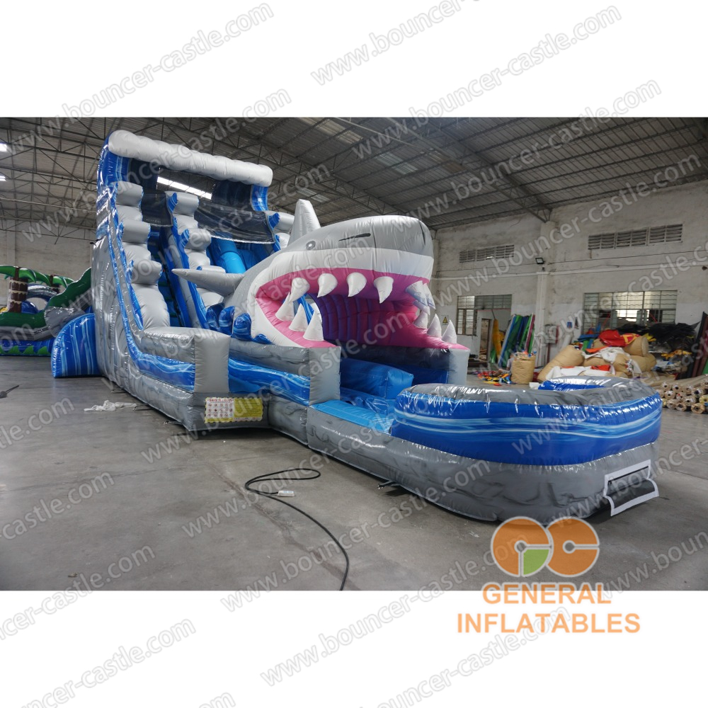 Water slide with sealed pool