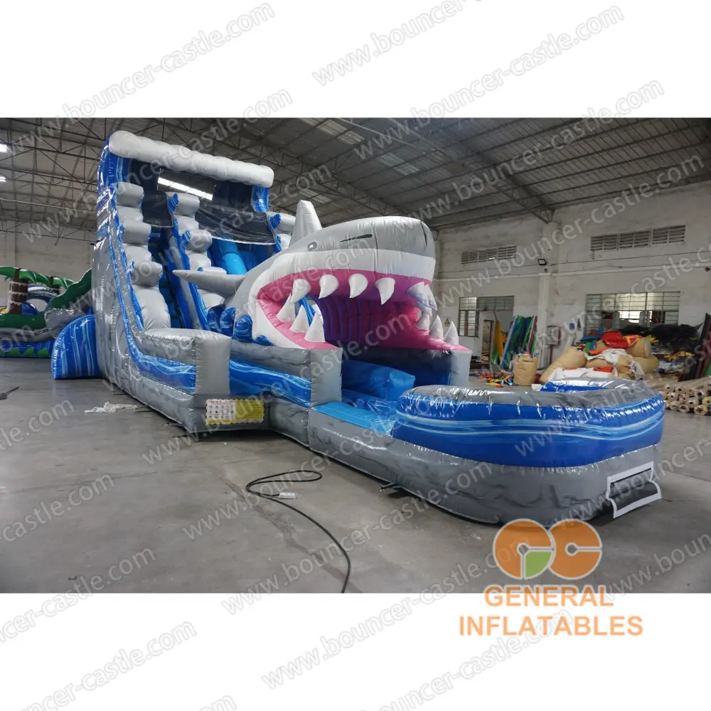 Water slide with sealed pool